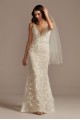 3D Leaves Applique Lace V-Neck Tall Wedding Dress 4XLMS251223