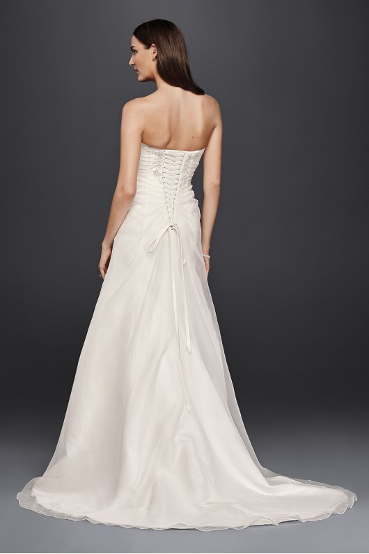 A-Line Wedding Dress with Appliques and Ruching Collection WG3807