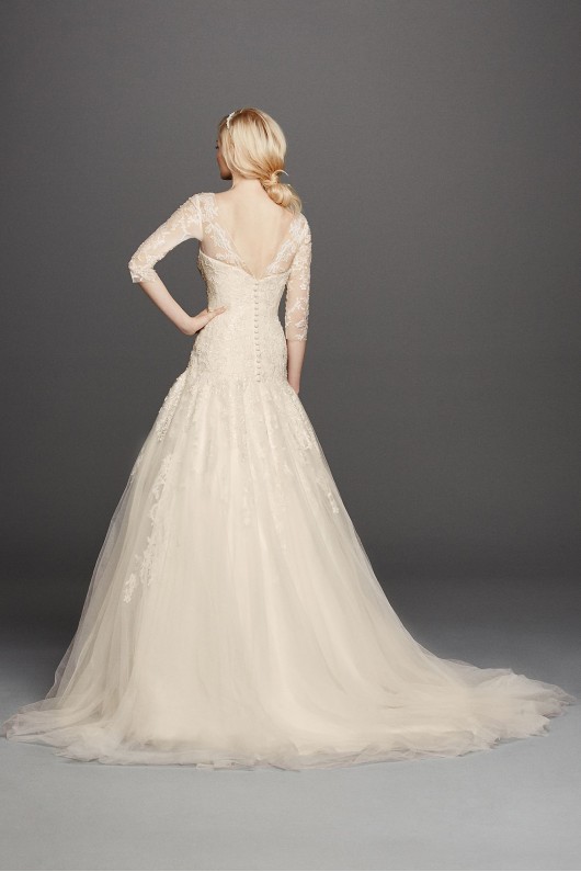 A-line Illusion Lace Wedding Dress CWG735