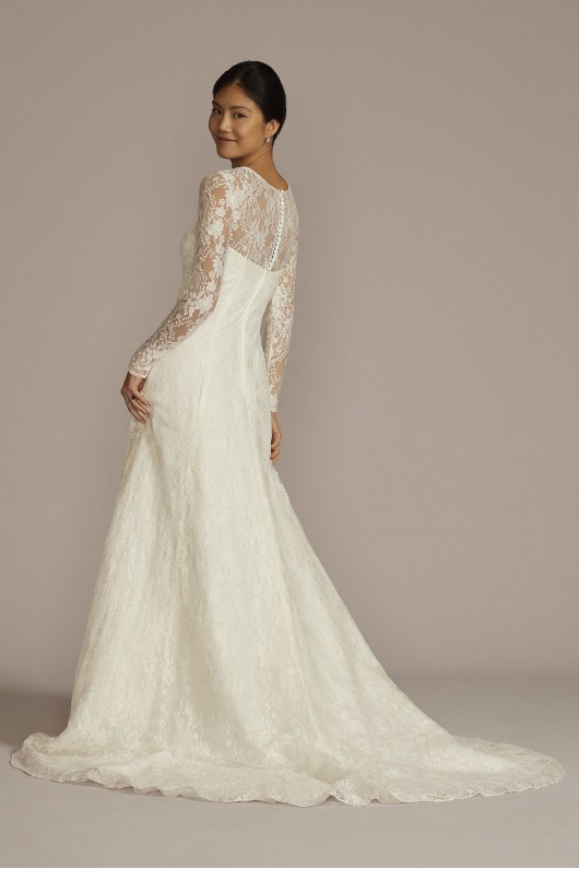 Allover Lace A-Line Long Sleeve Wedding Dress DB Studio SLWG3805