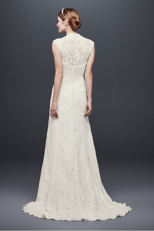 Allover Lace Cap Sleeve Sheath Wedding Dress Collection WG3910