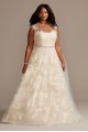 Applique Point DEsprit Plus Size Wedding Dress 9WG3980
