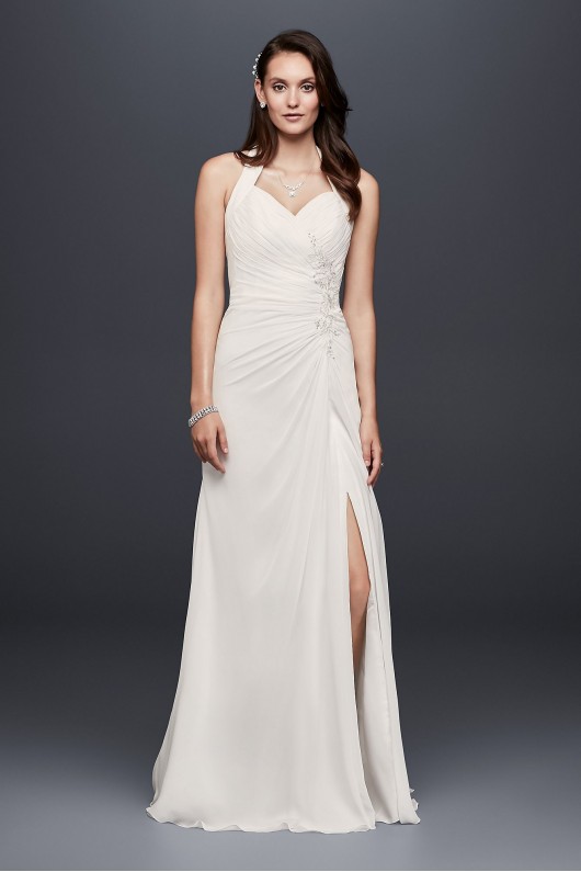Appliqued Chiffon Halter Sheath Wedding Dress Collection OP1327