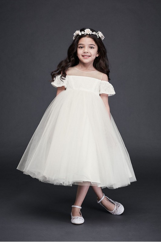 As Is Off the Shoulder Lace and Tulle Flower Girl AI17200346