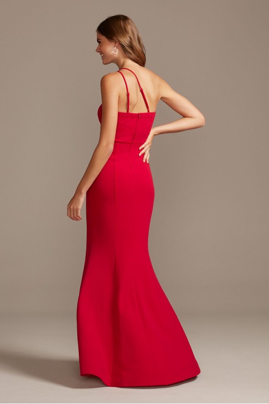 Asymmetric One-Shoulder Strappy Gown with Slit 867607