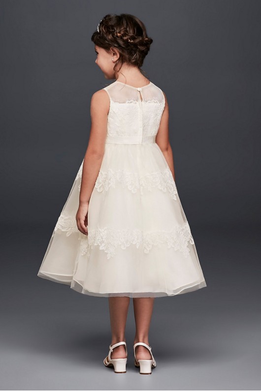 Banded Lace Illusion Flower Girl Dress WG1374