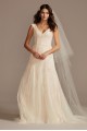 Cap Sleeve Dot Trim Point DEsprit Wedding Dress MS251230