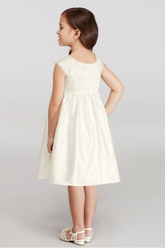 Cap Sleeve Flower Girl Dress with Lace Appliques WG1366