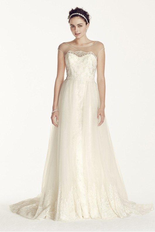 Cap Sleeve Tulle A-line Wedding Dress CWG713