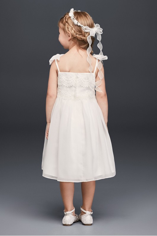 Chiffon Flower Girl Dress with Tiered Lace Bodice OP243