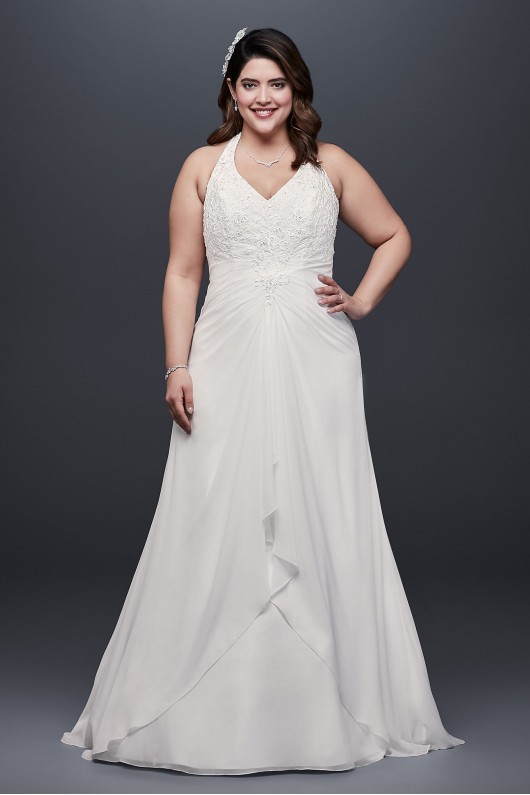 Chiffon Halter A-Line Plus Size Wedding Dress Collection 9WG3918