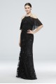 Chiffon Overlay Embroidered Tulle Sheath Gown Truly Zac Posen ZP281848