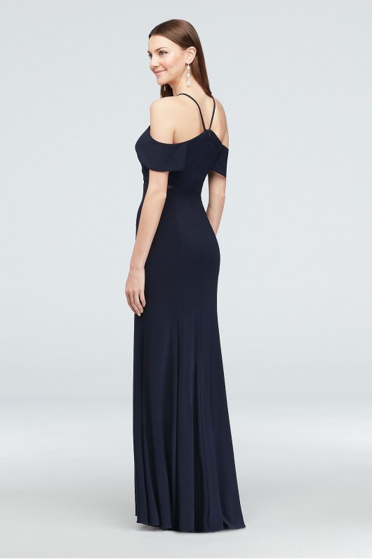 Cold Shoulder Jersey Gown with Illusion Sides 1070X