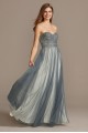 Corded Lace Embellished Plunge Bodice Tulle Gown 2122BN