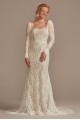 Detachable Sleeves Lace Sheath Tall Wedding Dress DB Studio 4XLWG4020