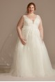 Embroidered Plus Size Tulle Skirt Wedding Dress  8CWG888