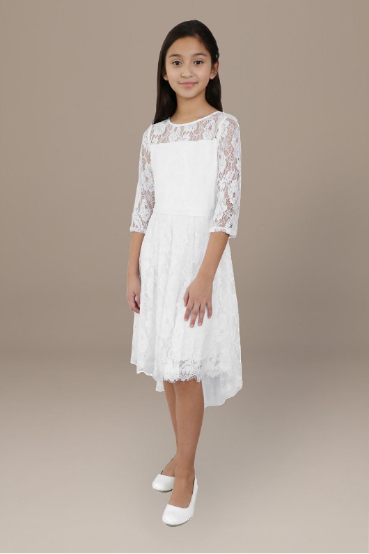 Erica High-Low Lace Flower Girl Dress US Angels C930