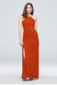 Extra Length 4XLF19985 Mesh High-Neck Bridesmaid Dress with Lace Inset