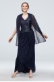 Flattering Lace V-neck 81122238 Dress with Wrap for Mother of the Bride