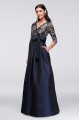 Floral Lace and Shantung Ball Gown JHDM1501