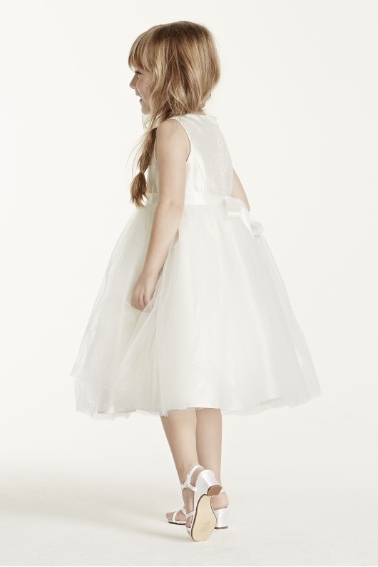 Flower Girl Dress with Tulle and Ribbon Waist OP218
