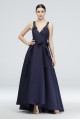 High-Low Mikado A-Line Gown with Illusion Straps Truly Zac Posen ZP281823
