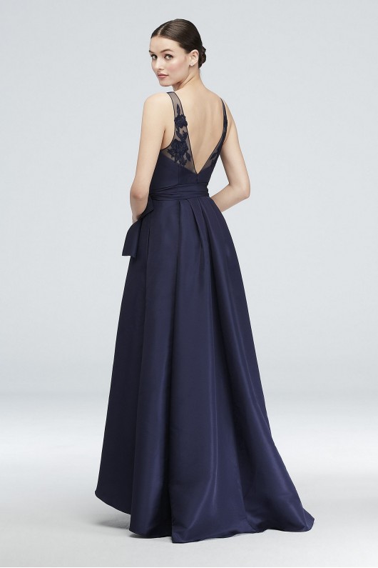 High-Low Mikado A-Line Gown with Illusion Straps Truly Zac Posen ZP281823