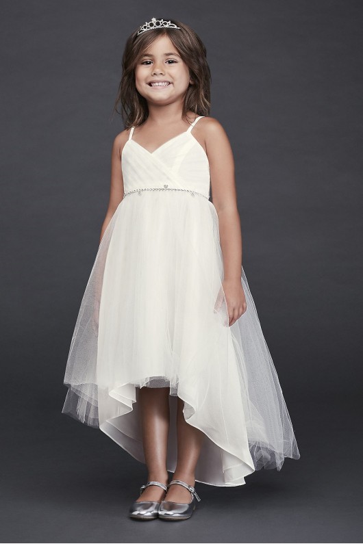High Low Tulle Flower Girl Dress OP252 with Spaghetti Straps