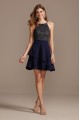 High Neck Layered Scuba Fit-and-Flare Mini Dress Speechless D72974TC56
