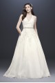 Illusion Back Organza Halter Petite Wedding Dress 7WG3936