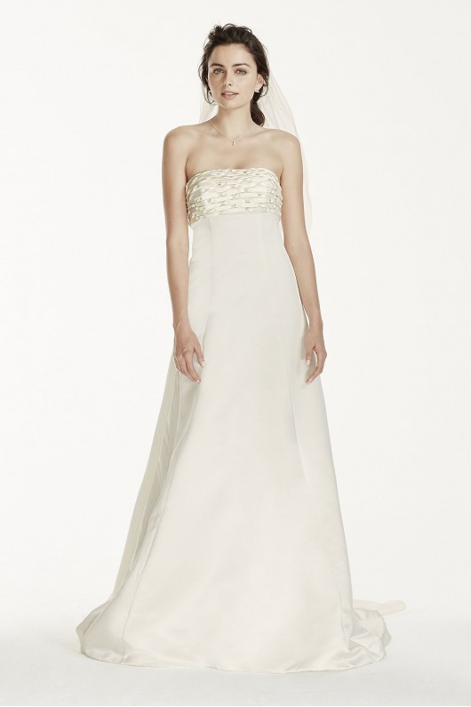 Jewel A-line Wedding Dress with Watteau Train JS3777