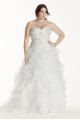 Jewel Organza Plus Size Wedding Dress with Ruffles 9WG3752