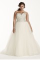 Jewel Tulle Plus Size Wedding Dress with Crystals 9WG3754