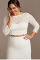 Lace 3/4 Sleeve Plus Size Wedding Separates Top 9DS150847