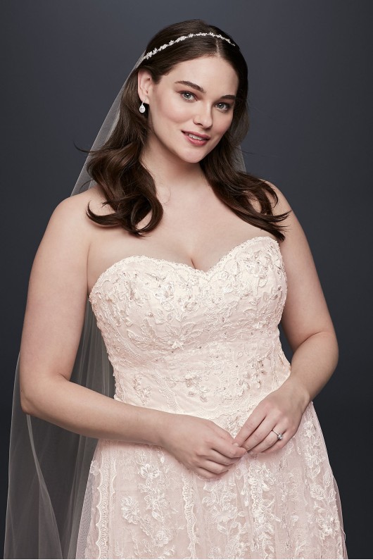  Lace A-Line Plus Size Wedding Dress 8MS251174