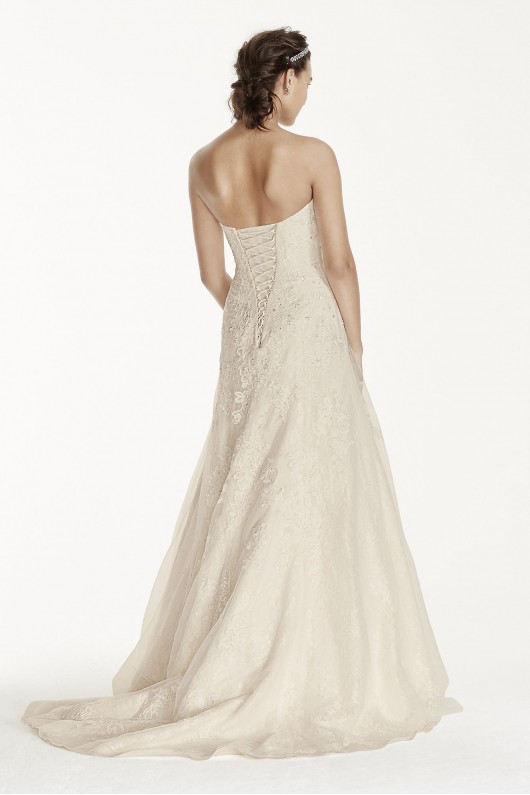Lace A-Line Wedding Dress with Beading Jewel WG3755
