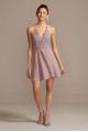 Lace Bodice Illusion Plunge Halter Mini Dress Speechless D78671H629