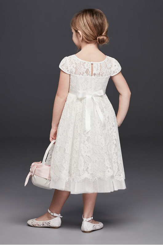 Lace Flower Girl Ball Gown with Illusion Sleeves RK1381
