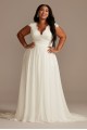 Lace Illusion Back Chiffon Tall Plus Wedding Dress DB Studio 4XL9WG4011DB