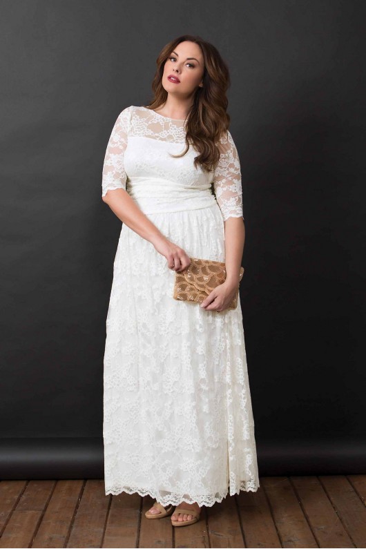 Lace Illusion Plus Size Wedding Gown 14130904