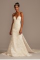 Lace Removable Bow Train Petite Wedding Dress 7CWG880