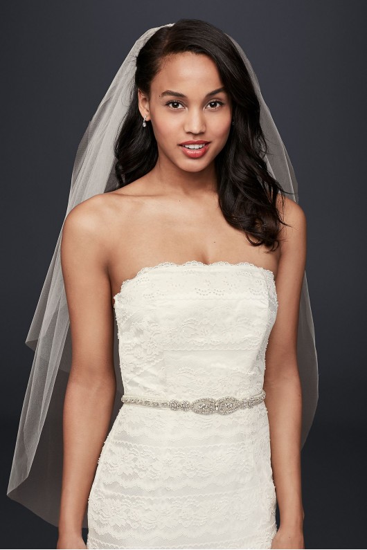 Lace Sheath Wedding Dress with Godet Inserts VW9340