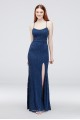 Lace Spaghetti Strap Sheath Gown with Tie Back 3859994