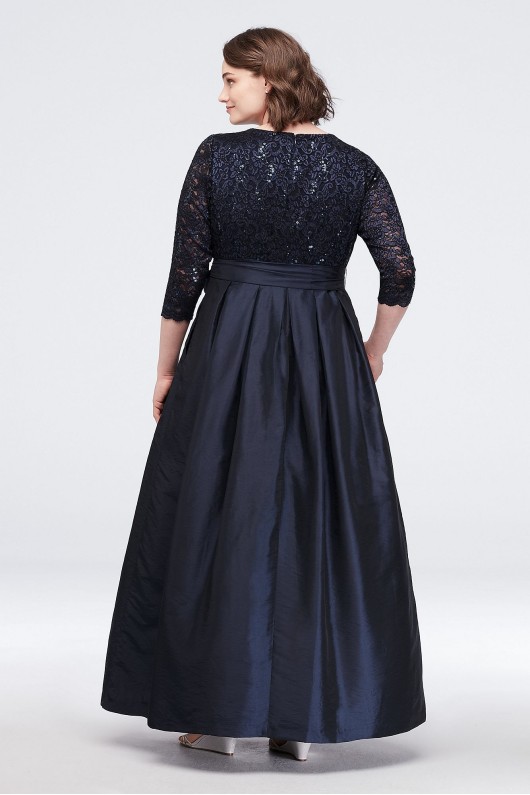 Lace Surplice Bodice Taffeta Plus Size Ball Gown JHDW5750