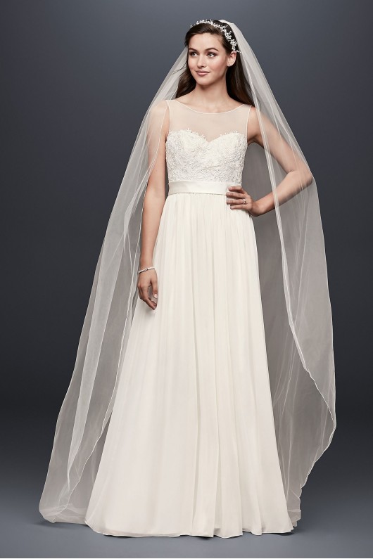 Lace and Crinkle Chiffon Sheath Wedding Dress Collection OP1337