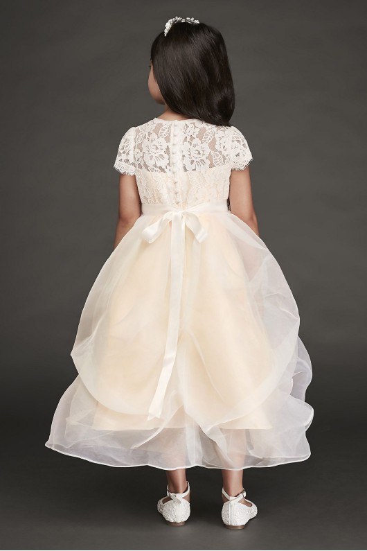 Lace and Organza Pick-Up Flower Girl Dress RK1380