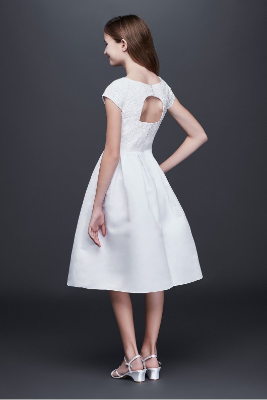 Lace and Satin A-Line Communion Dress LC1011DB