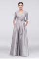 Lace and Taffeta Surplice Ball Gown JHDM3917D
