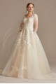Lace and Tulle Long Sleeve Petite Wedding Dress  Collection 7SLWG3861