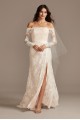 Large Floral Lace Long Sleeve Wedding Dress MS161225